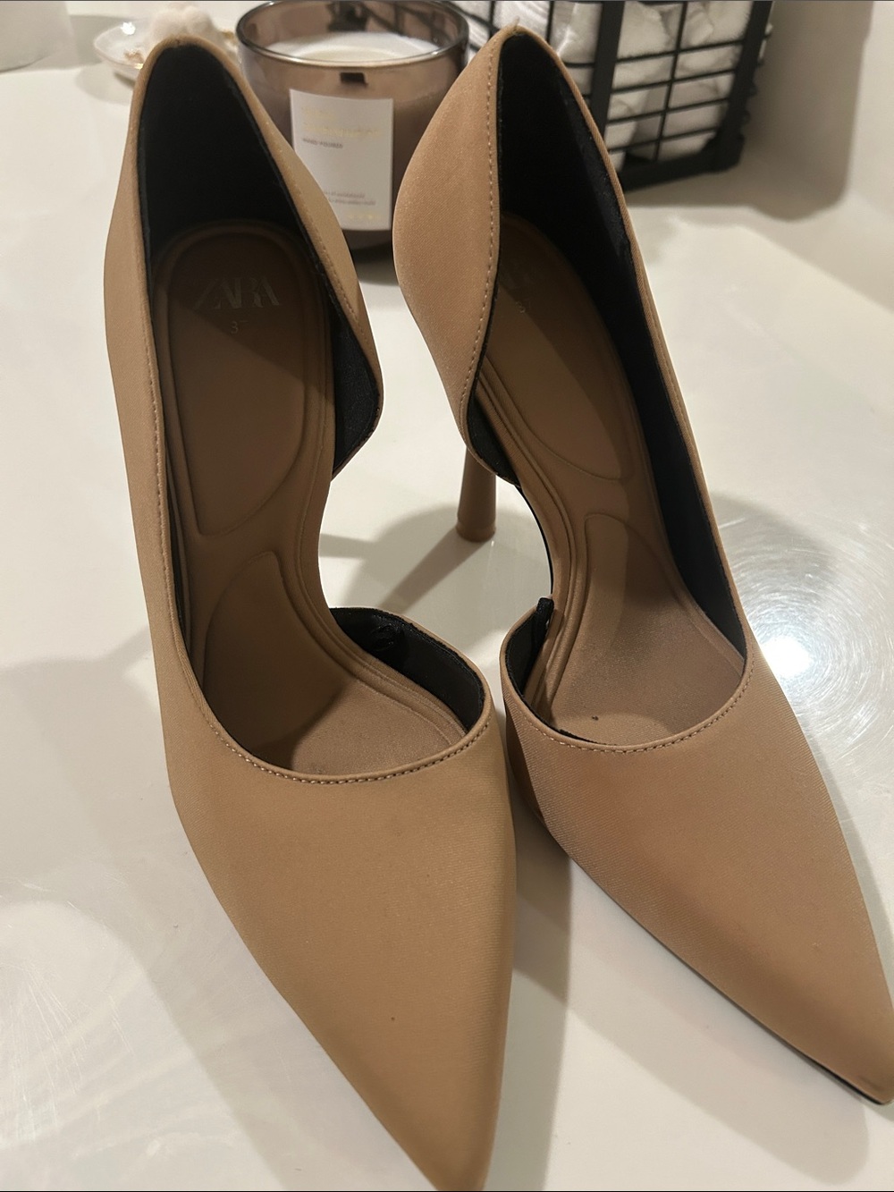 Women's Pointed Toe Beige Stiletto Heels